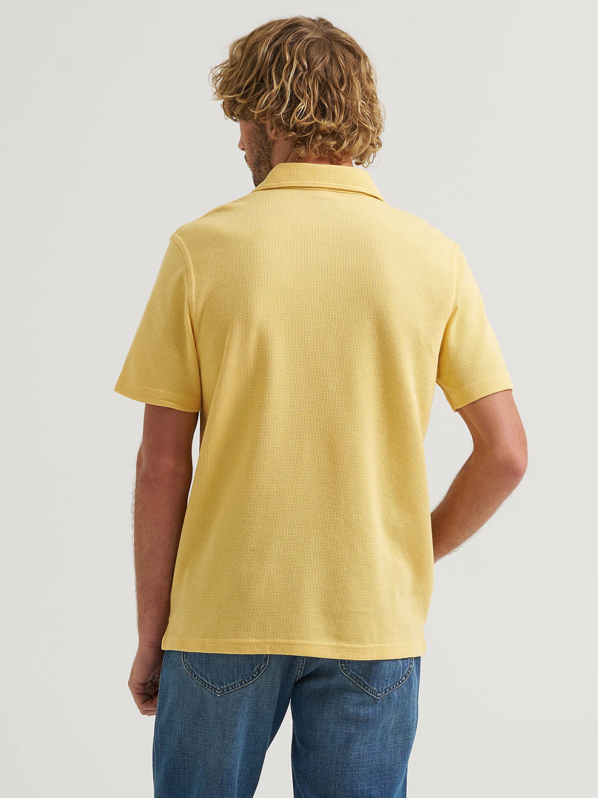 Men's Lightweight Waffle Knit Polo Shirt - view 2