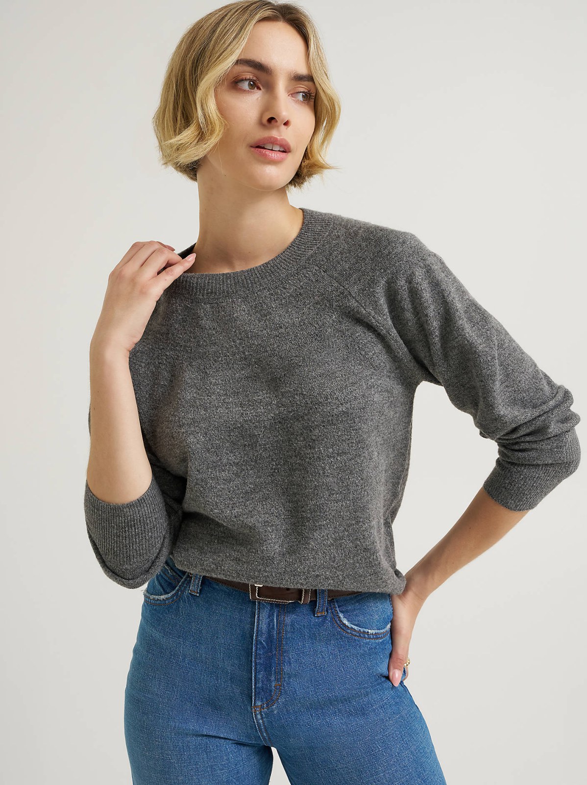 Women's Wool Blend Solid Sweater
