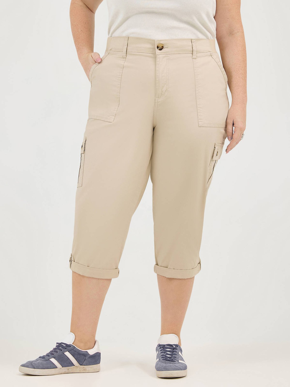 Women's Ultra Lux Comfort with Flex-To-Go Relaxed Fit Cargo Capri (Plus) - view 2