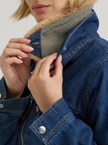 Women's Premium Removable Fur Collar Denim Jacket