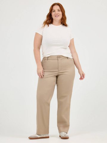 Women's Wrinkle Free Relaxed Fit Straight Leg Pant (Plus)