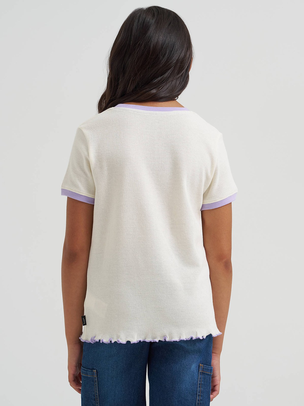 Girl's Ringer Waffle Texture Tee - view 2