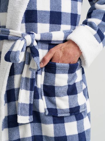 Men's Sherpa Lined Flannel Robe
