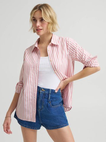 Women's 100% Cotton High Rise Flirty Denim Short — alternate view
