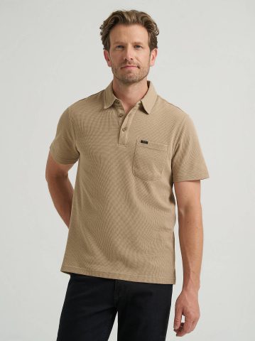 Men's Lightweight Waffle Knit Polo Shirt