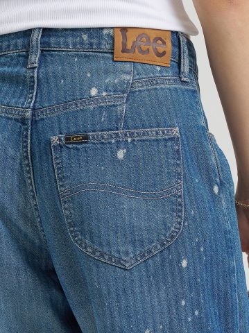 Women's Bleach Splatter Loose Crop Button-Fly Jean
