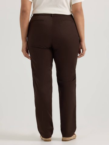Women's Wrinkle Free Relaxed Fit Straight Leg Pant (Plus)