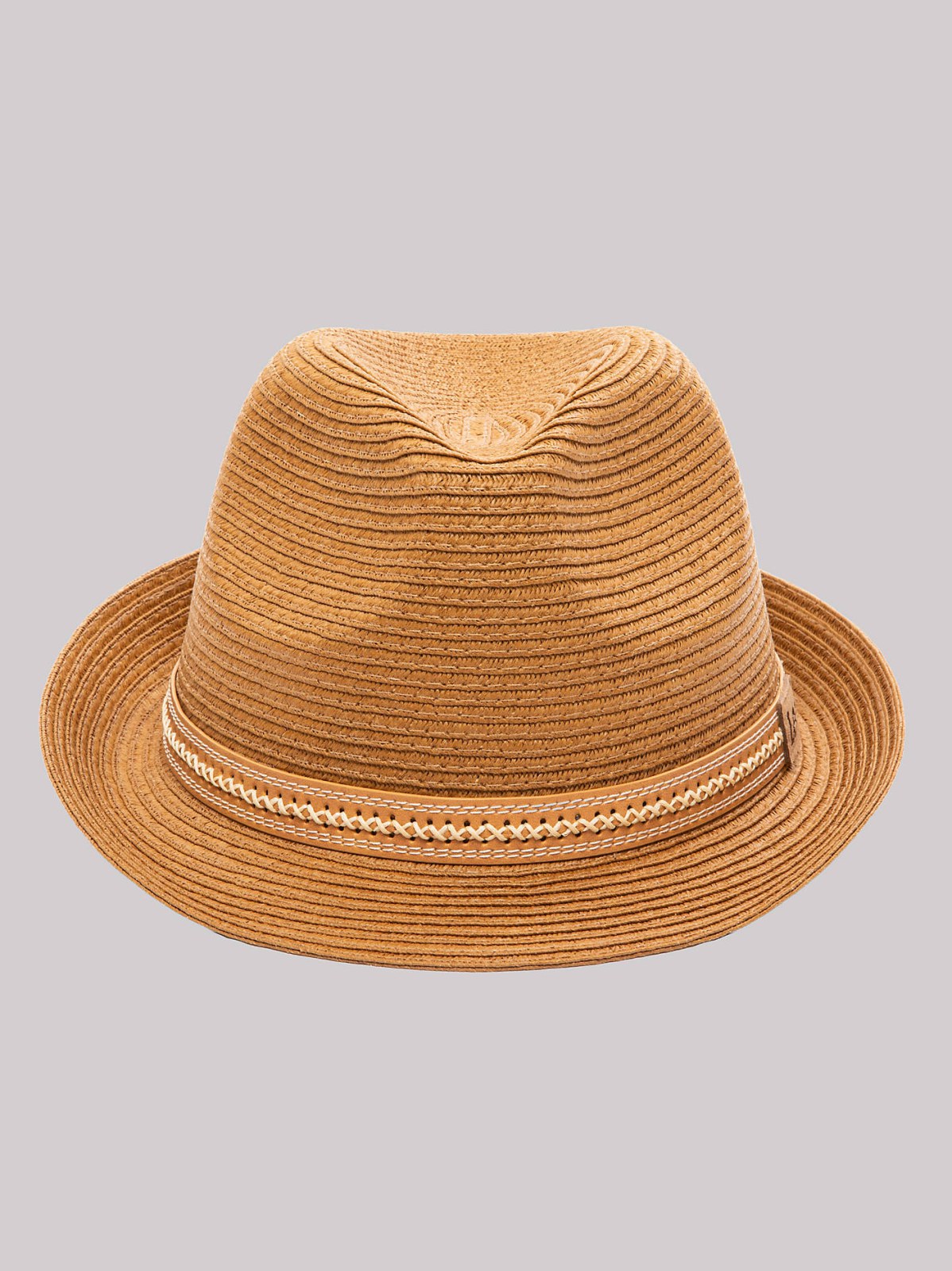 Laced Leather Band Straw Fedora - view 2