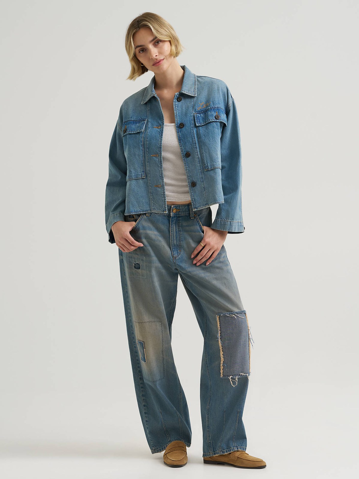 Women's Oversized Double Pocket Utility Overshirt - view 5