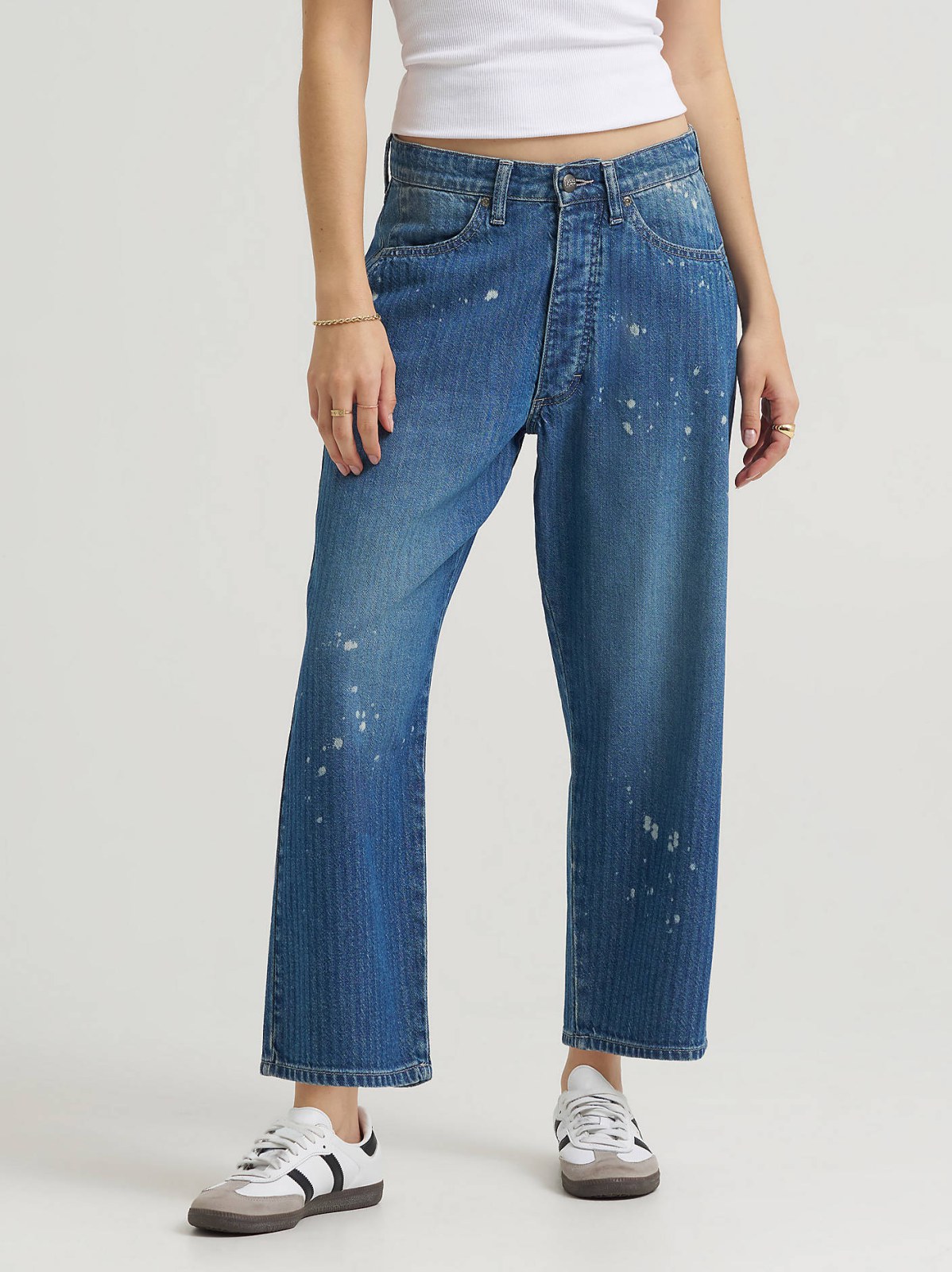Women's Bleach Splatter Loose Crop Button-Fly Jean - view 2