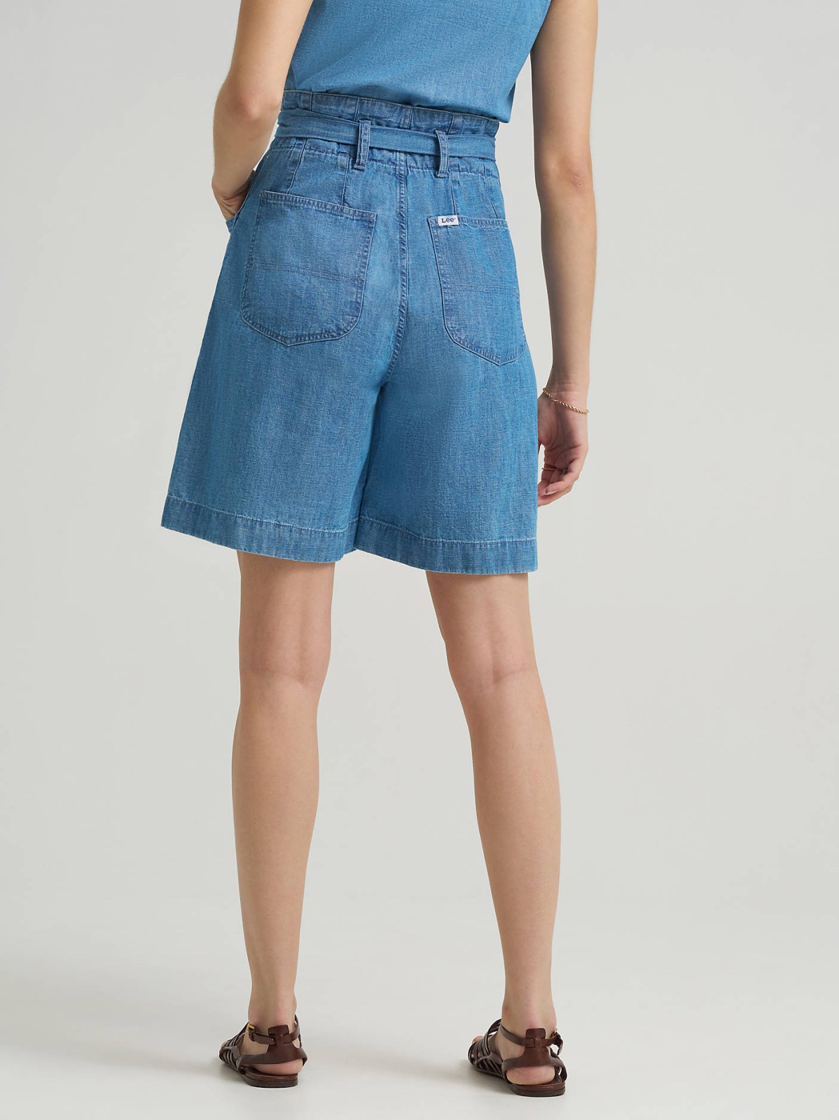 Women's High Rise Pleated Linen Bermuda - view 3