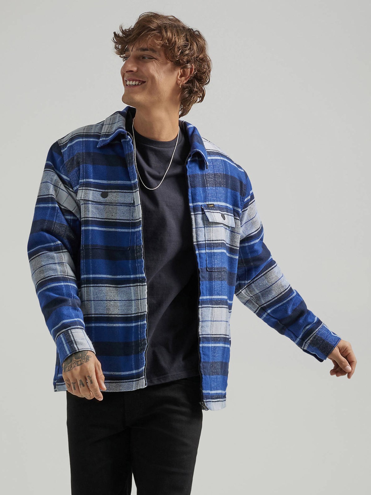 Men's Sherpa Lined Flannel Overshirt