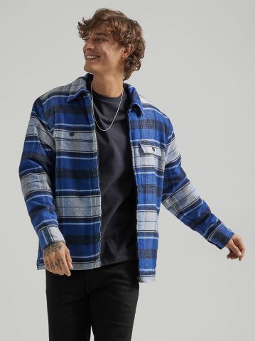 Men's Sherpa Lined Flannel Overshirt
