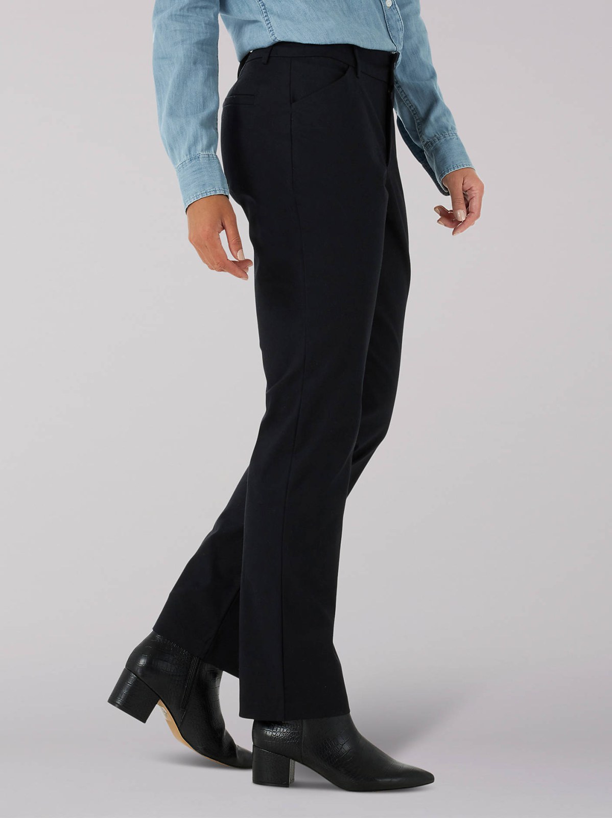Women's Wrinkle Free Relaxed Fit Straight Leg Pant (Petite) - view 3