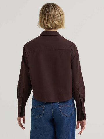 Women's Embroidered Button Down Shirt — alternate view