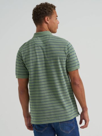 Men's Stripe Mini Pique Polo Shirt — alternate view