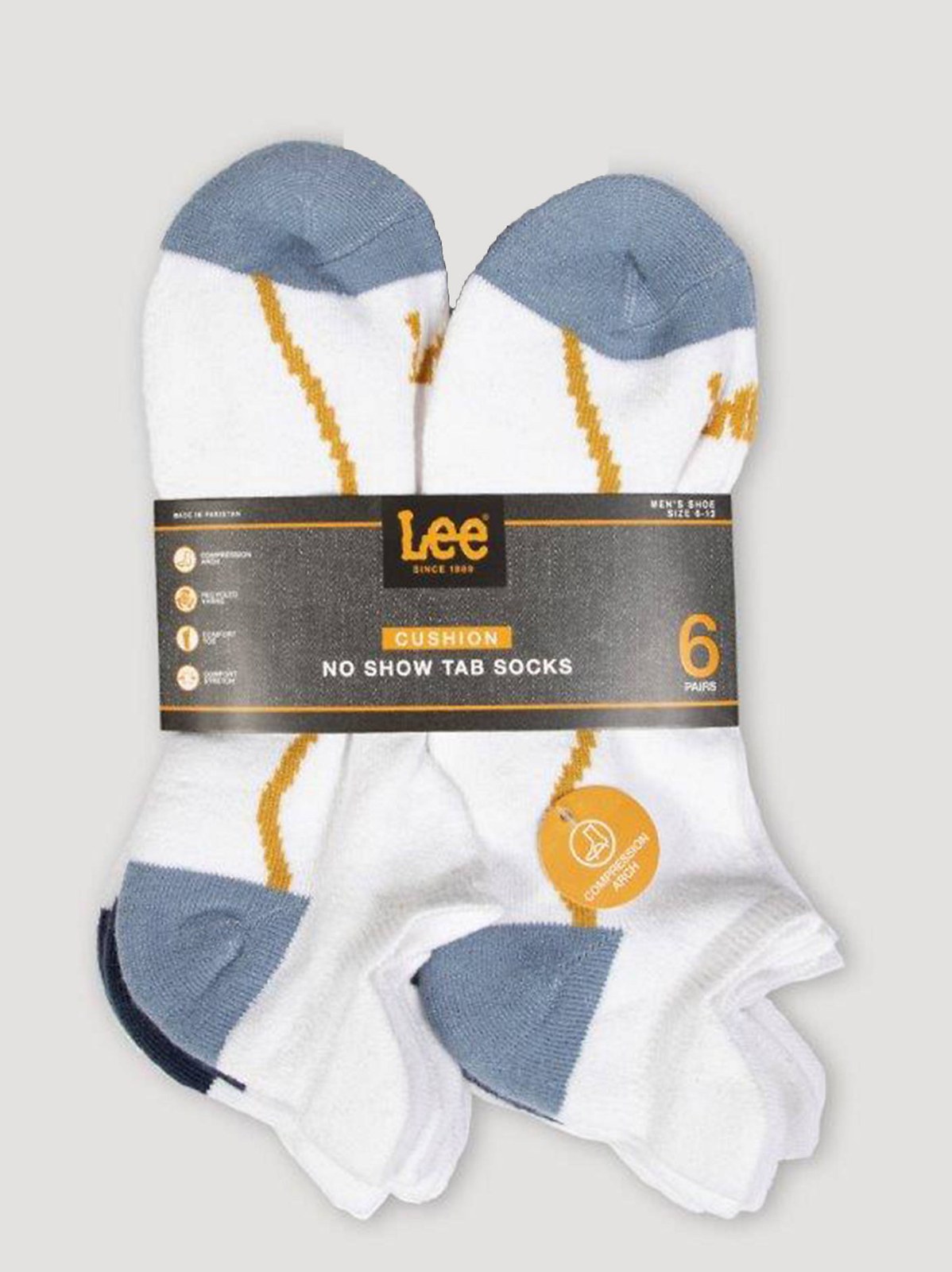 Men's 6-Pack No Show Tab Sock - view 2