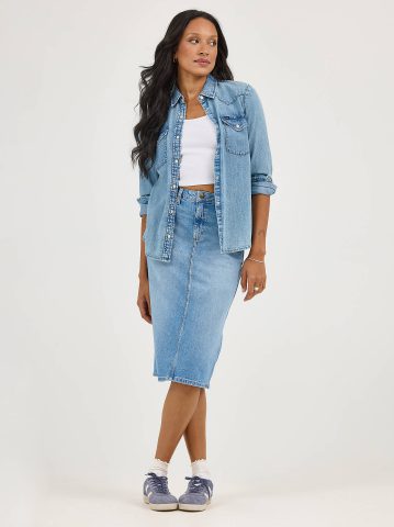 Women's Legendary Back Slit Denim Skirt Women's Legendary Back Slit Denim Skirt