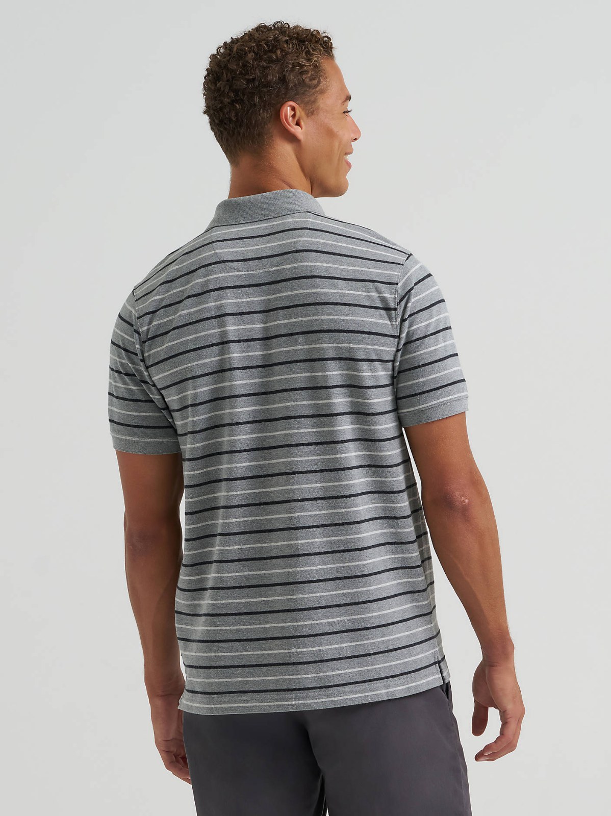 Men's Stripe Mini Pique Polo Shirt - view 2