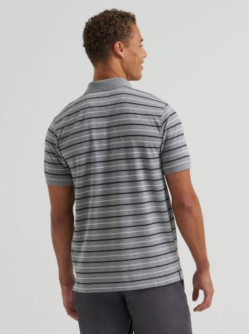 Men's Stripe Mini Pique Polo Shirt