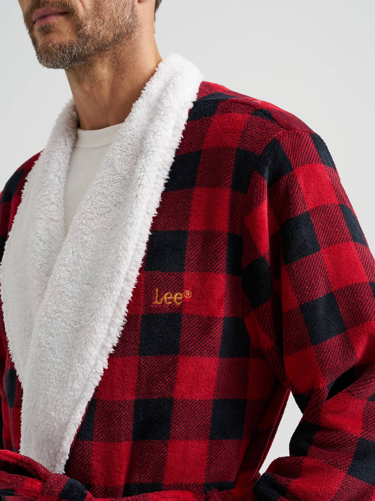 Men's Sherpa Lined Flannel Robe - view 5