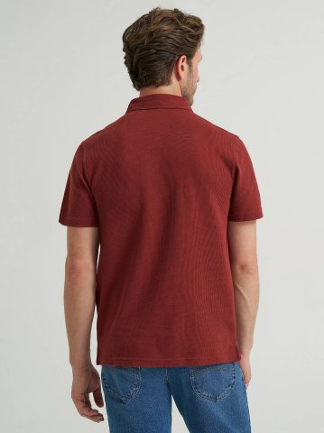 Men's Lightweight Waffle Knit Polo Shirt