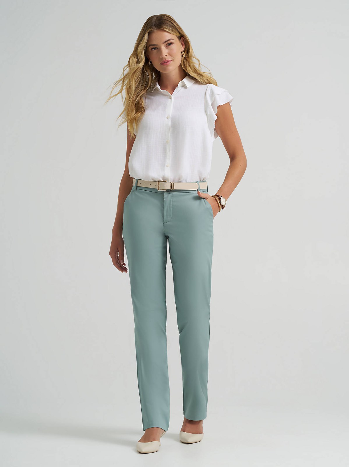 Women's Wrinkle Free Relaxed Fit Straight Leg Pant