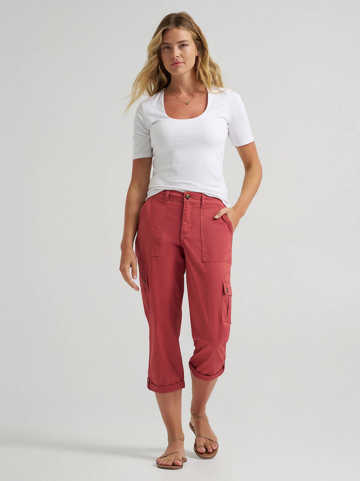 Women's Ultra Lux Comfort with Flex-to-Go Relaxed Fit Cargo Capri