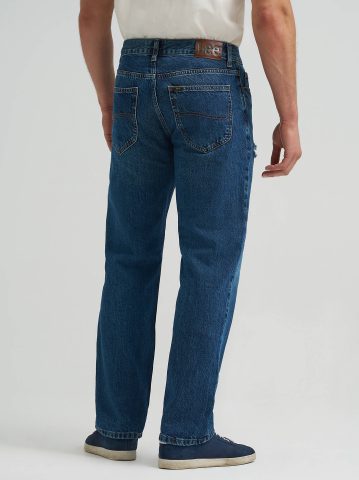 Men's Distressed 100% Cotton Relaxed Straight Jean