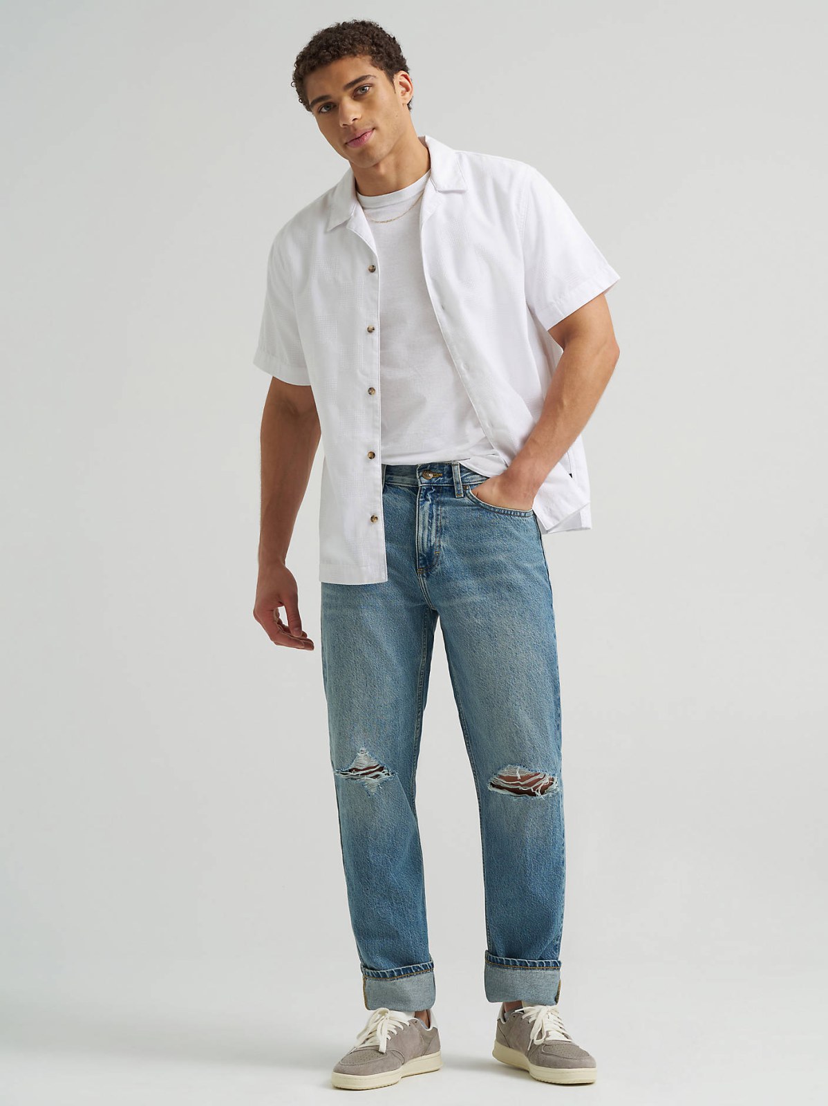 Men's Relaxed Textured Camp Shirt - view 4