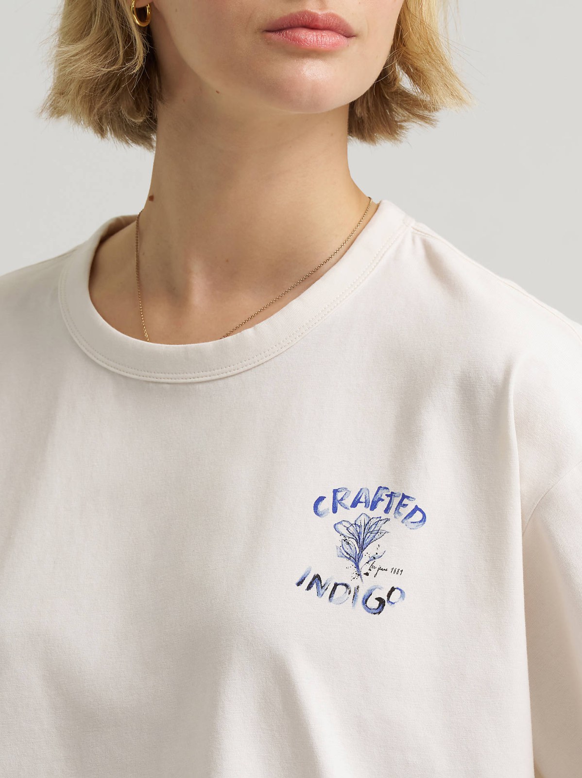 Women's Boxy Fit Crafted Indigo Graphic Tee - view 6