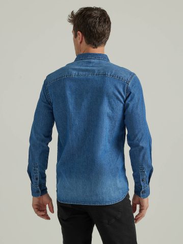 Men's Extreme Motion All Purpose Denim Button Down Shirt