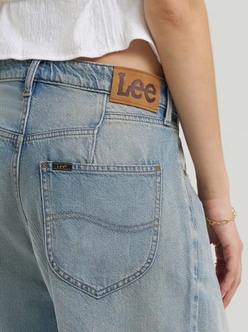 Women's Low Rise Button-Fly Darted Slouch Denim Bermuda
