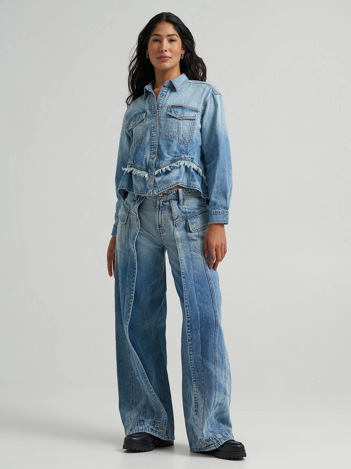 Women's Lee® x Feng Chen Wang Denim Peplum Shirt - view 3