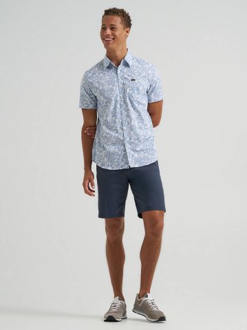 Men's Textured Floral Button Down Shirt