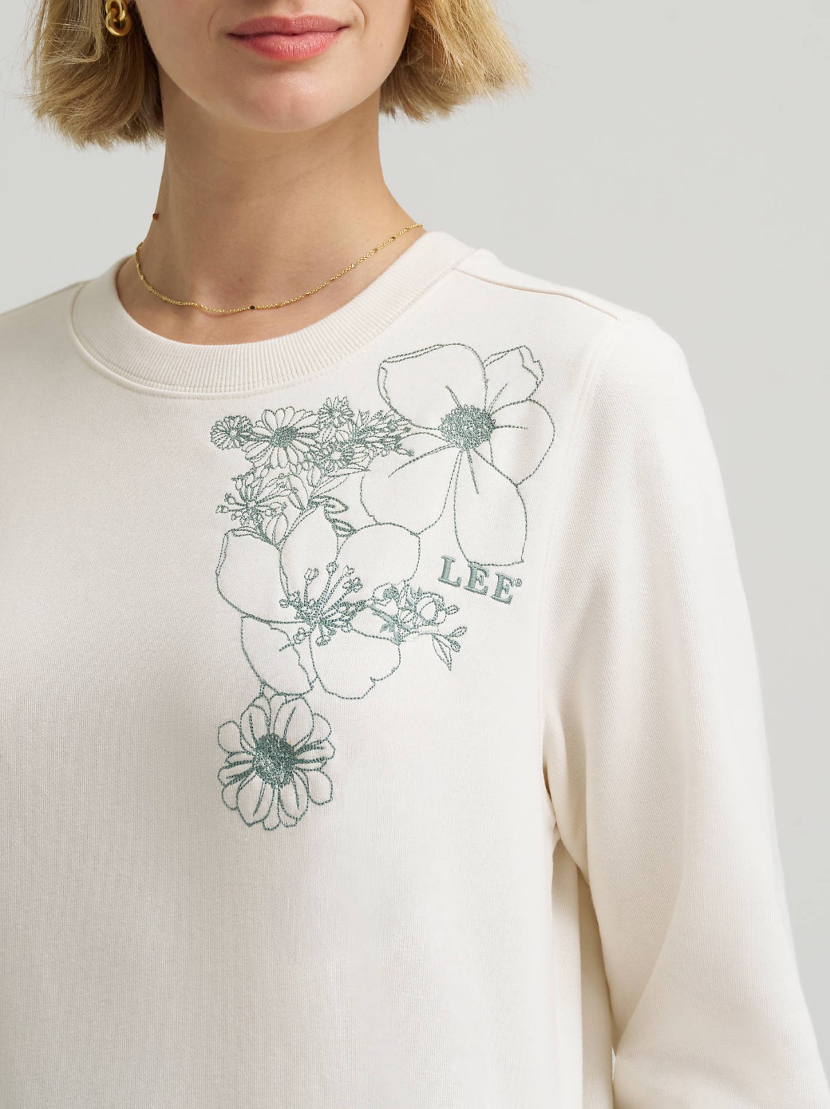 Women's Floral Embroidered Logo Sweatshirt - view 5
