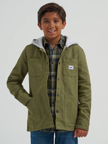 Boy's Hooded Canvas Work Jacket