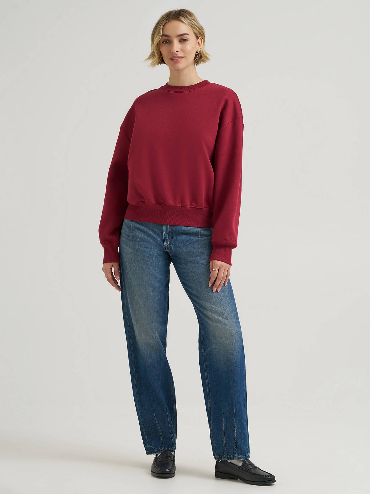 Women's Solid Crew Neck Sweatshirt - view 4