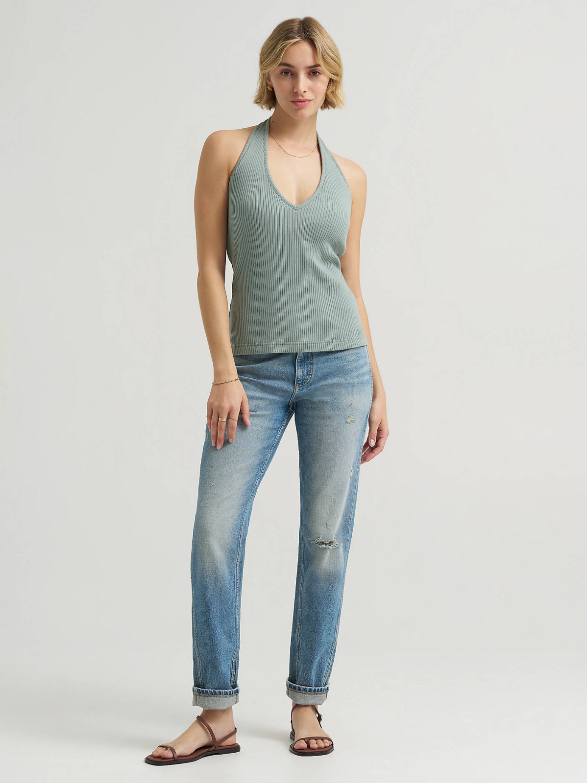 Women's Rib Knit Halter Top - view 3