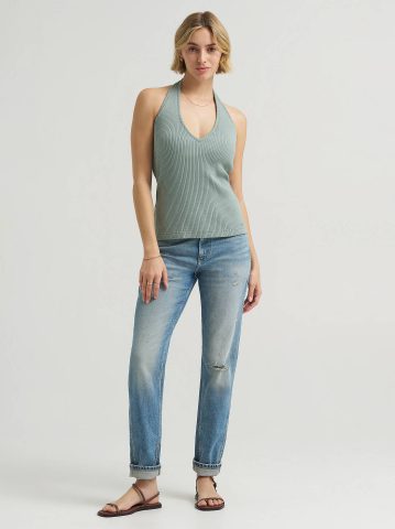 Women's Rib Knit Halter Top