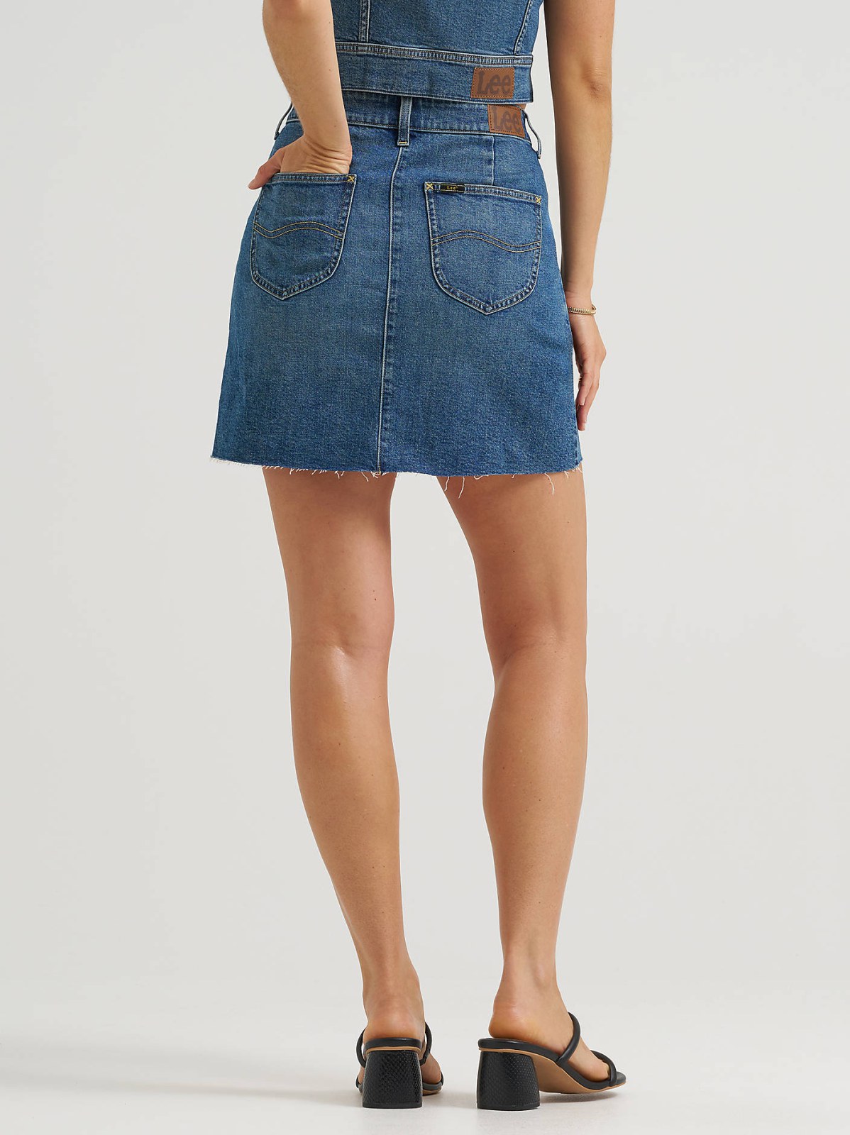 Women's Pleated Denim Skirt - view 4