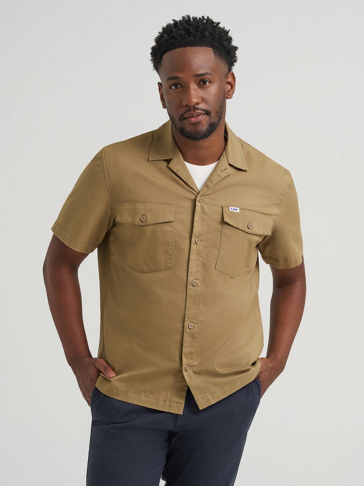 Men's Short Sleeve Relaxed Fit Button Down Workshirt