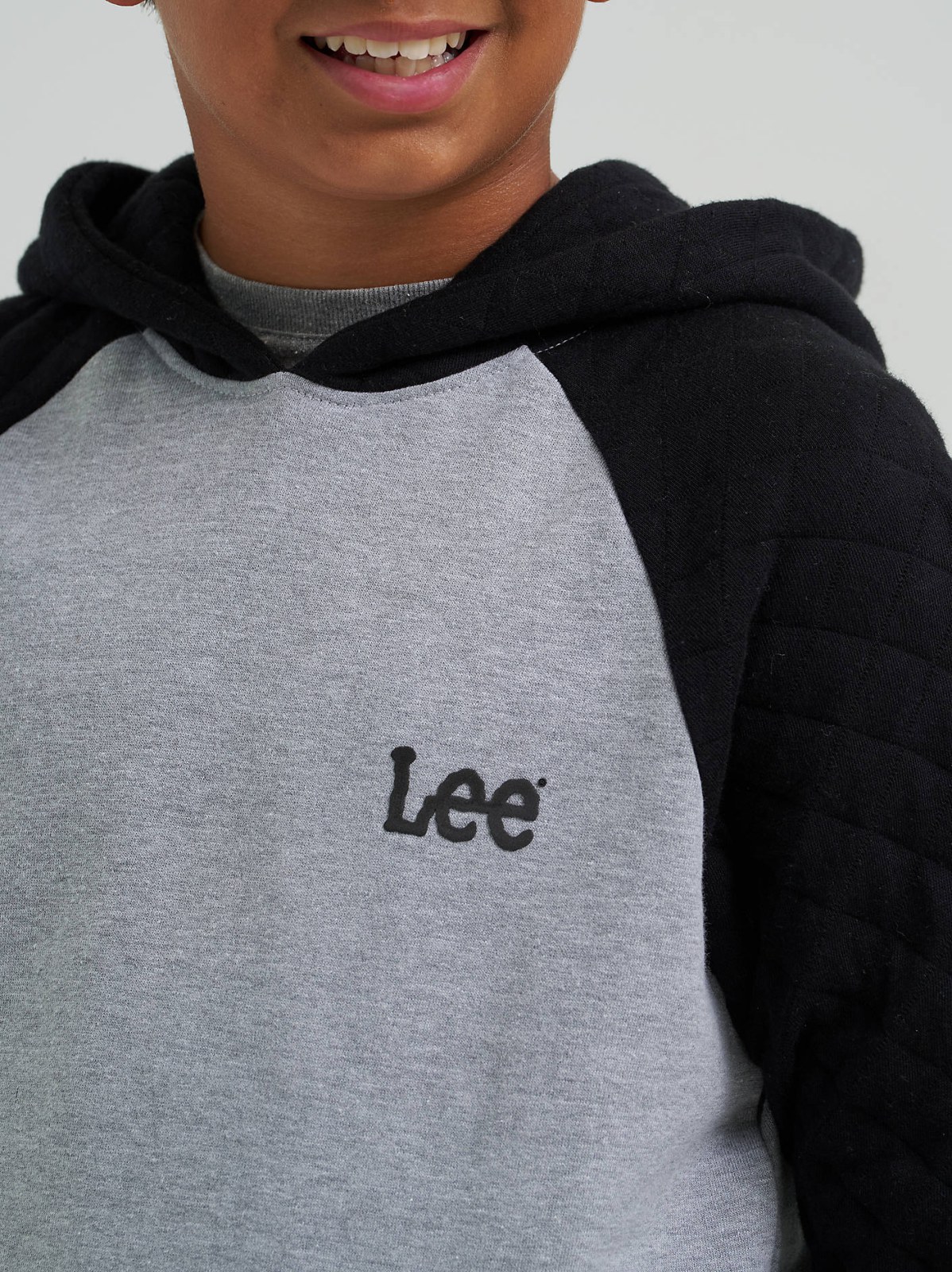 Boy's Quilted Raglan Fleece Hoodie - view 3