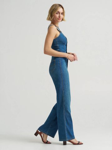 Women's Back Cut Out Denim Jumpsuit