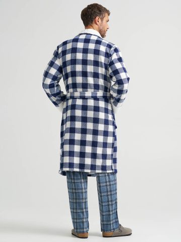 Men's Sherpa Lined Flannel Robe