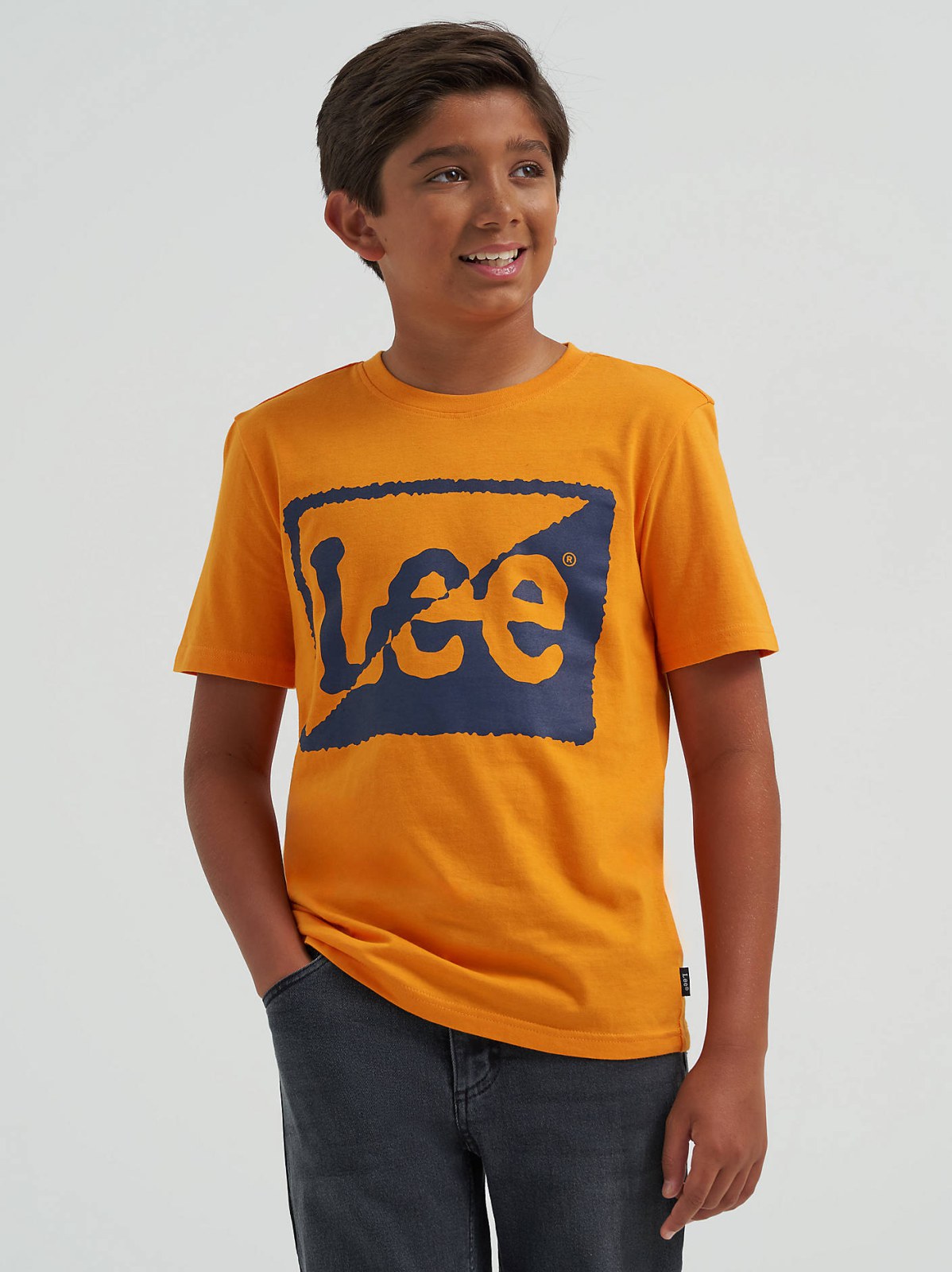 Boy's Split Square Logo Tee