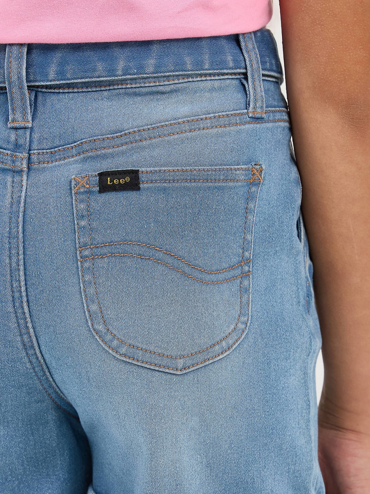 Girl's Belted Pleated Denim Short - view 5