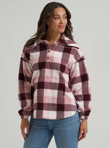 Women's Printed Sherpa Pullover
