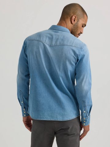Men's All Purpose Western Denim Snap Shirt — alternate view