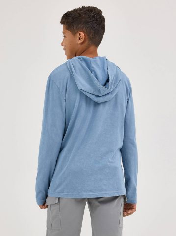 Boy's Oil Wash Hooded Jersey Logo Tee — alternate view